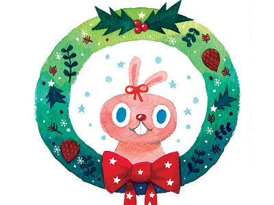 Christmas card charcter christmas illustration ssebong watercolor