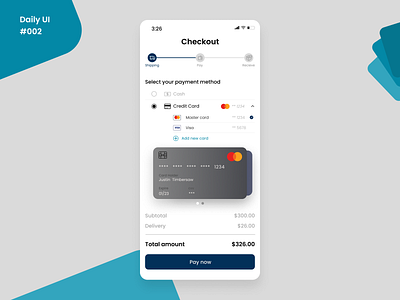 DailyUI #002 : Checkout 002 card checkout credit creditcard dailyui figma flaticon payment ui