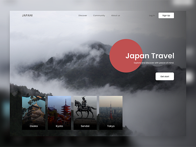 DailyUI #003 : Landing Page dailyui figma japan kyoto osaka poppins tokuo ui unsplash