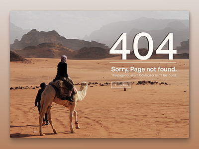 DailyUI #008 : 404 Page 008 404 camel dailyui desert design figma pagenotfound ui unsplash