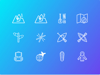 Outdoor/Backcountry Icons iconography icons illustration illustrator sketch ui vector