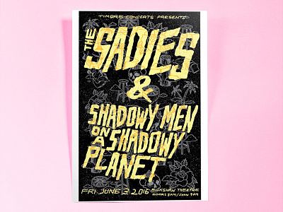 The Sadies & Shadowy Men On A Shadowy Planet concert poster illustration illustrator vector
