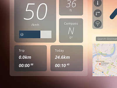 In-car Interface buttons car challenge concept gradient interface ui ui design