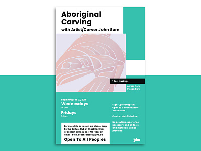Aboriginal Carving poster community design illustrator illustrator cc phs poster poster design typography vancouver vector