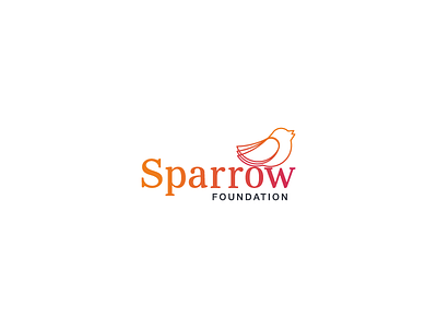 Sparrow bird charity foundation graphic design logo design orange red sparrow yellow