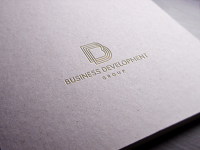 Business Development Group Logo b clean d design letter logo luxury mockup monogram paper