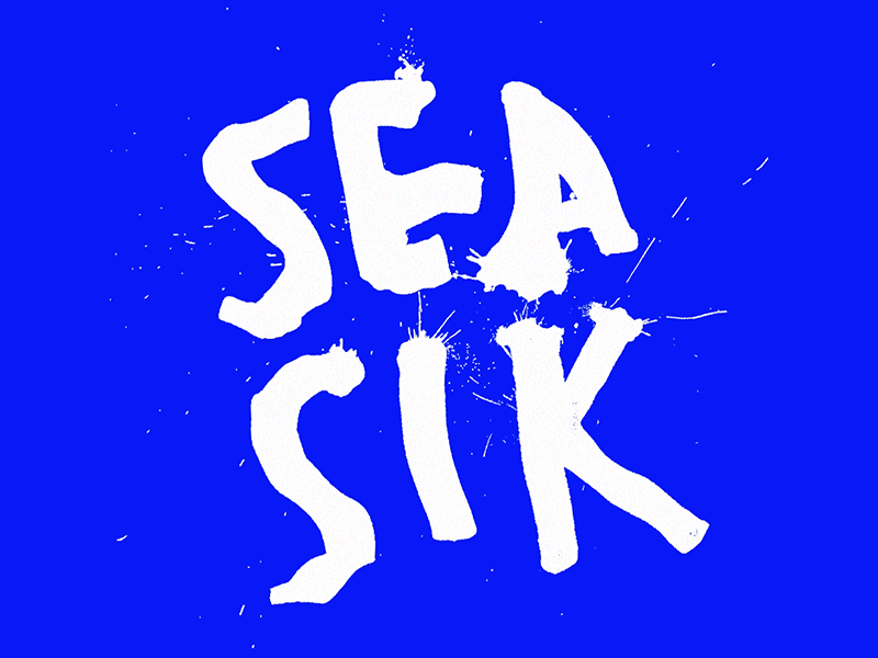SEA SIK amsterdam blue branding hand illustration motion sea sick white wiggle