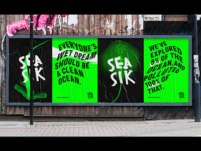 Sea Sik OOH amsterdam branding design dizzy green illustration motion poster sea sick spray wiggle
