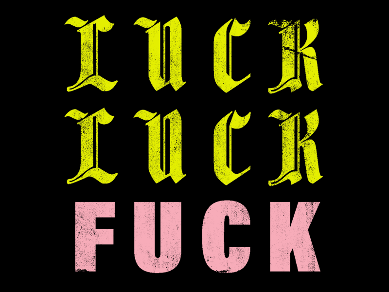Fuck Luck animation design fuck gothic green illustration luck motion pink print swearing