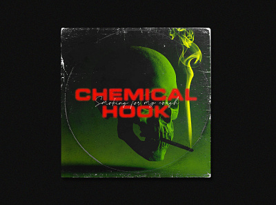 Smoking for my Cough album cd cover chemical cough design green handlettering hook illustration photography red skull typography