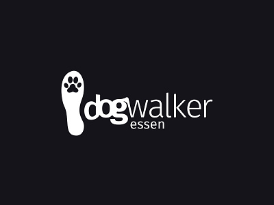 Dogwalker - dog trainer branding design flat illustration logo typography vector