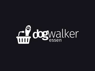 Dogwalker Shop - dog trainer branding design flat illustration logo typography vector