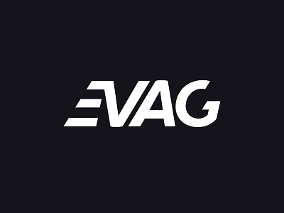 EVAG - transport company branding design flat logo typography vector