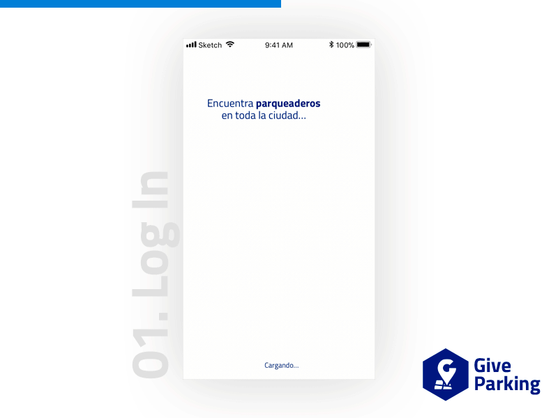 Log In Give Parking clean log in prototyping ui ux white