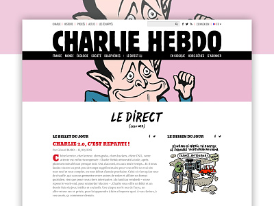 Charlie Hebdo design website design editorial newspaper ui ux webdesign website