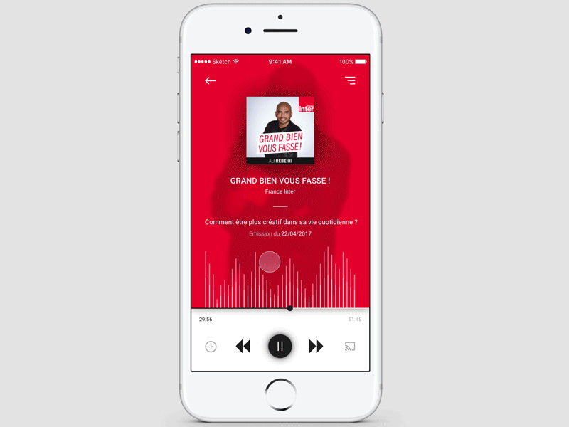 Concept podcast mobile app