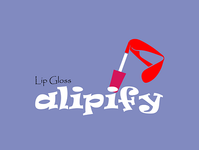 Lip-gloss Logo branding design graphic design illustration logo typography