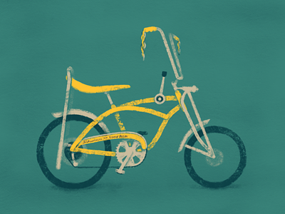 Schwinn Lemon Peeler bike illustration ipadpro procreate texture vintage