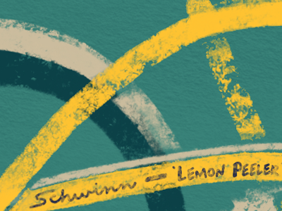 Lemon Peeler Detail bike detail illustration procreate texture vintage