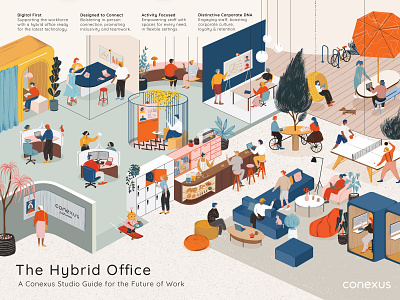The Hybrid Office design graphic design illustration vector