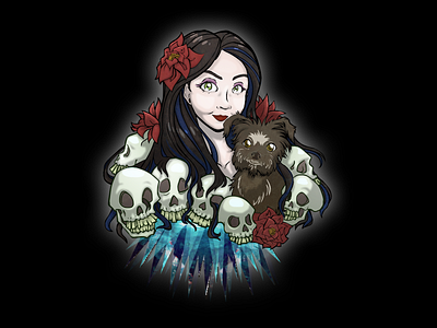 Megan and Ozzie comic death dog goth illustration macabre photoshop skulls spikes