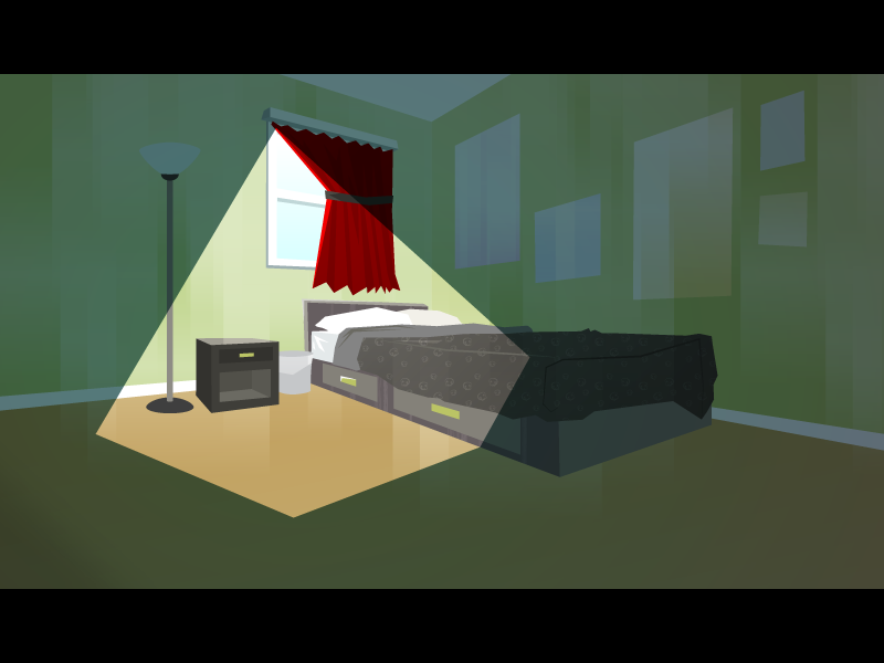 Bedroom background bedroom contrast green illustration interior light painting shadow vector