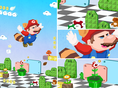 Mario 3 fanart games goomba illustration isometric koopa level design mario mario 3 mushroom nes nintendo retro retro design star vector video game video games