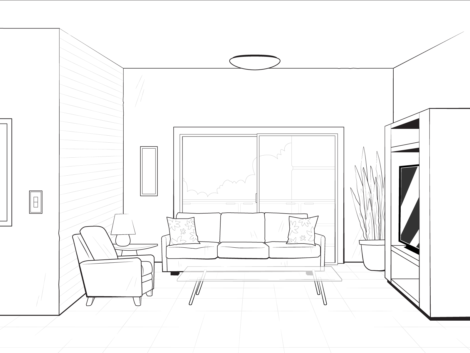 2d living room vignette software