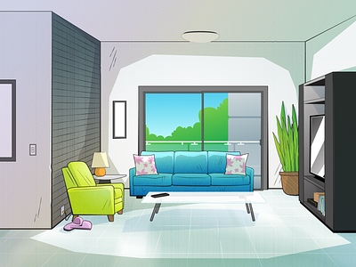 Living Room Layout Color Take 2 background environment illustration illustrator interior textures vector
