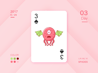 Little monsters - spades 3 illustrations monster poker ps spades the