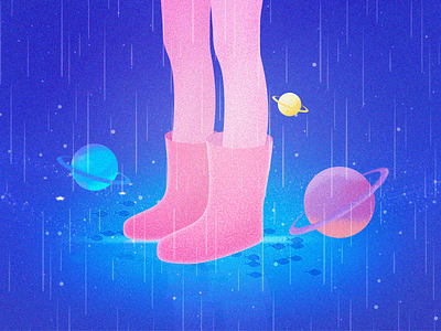 Rainy planet illustrations photoshop rainy planet