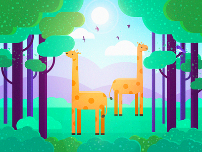 Zoo - giraffe illustrations photoshop