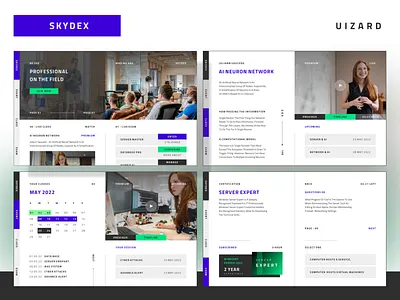 SKYDEX CONCEPT / UIZARD branding calendar certificate challenge class dribble playoffs education exam graphic design logo platform predict studio saas service skydex uizard websites