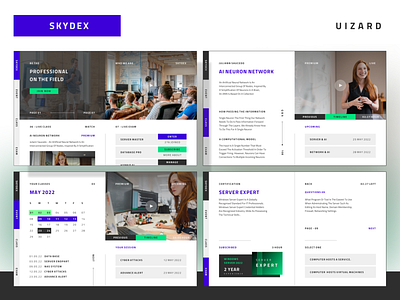 SKYDEX CONCEPT / UIZARD branding calendar certificate challenge class dribble playoffs education exam graphic design logo platform predict studio saas service skydex uizard websites