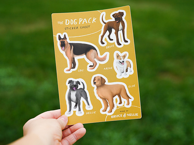 The Dog Pack Sticker Sheet catahoula corgi doggos dogs etsy funsies german shepherd golden retriever pitbull procreate puppers