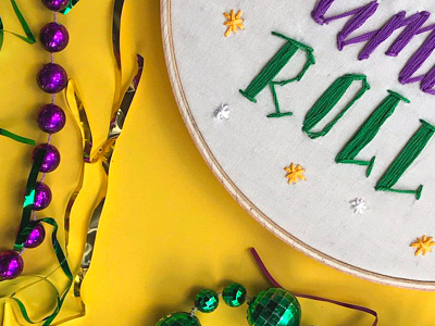 Mardi Gras carnival season color embroidery festival handlettering louisiana mardi gras type typography