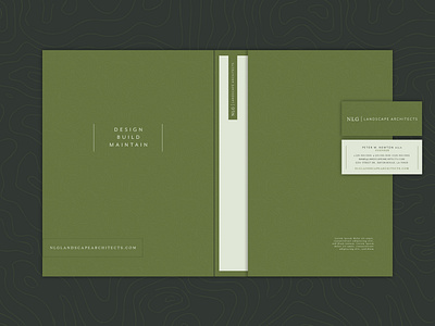 NLG Business Papers architects branding business card color folder design green lawncare letterhead