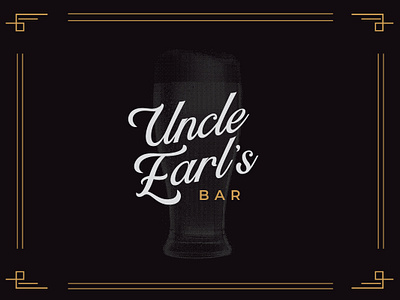Uncle Earl's Logo alcohol bar bar branding beer beer logo black black and gold branding gold logo vintage