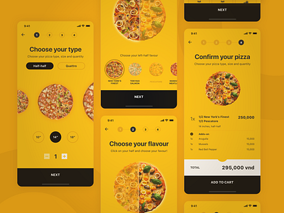 Pizza Ordering application beesight soft design interactive mobile ui ui ux design user user interface ux