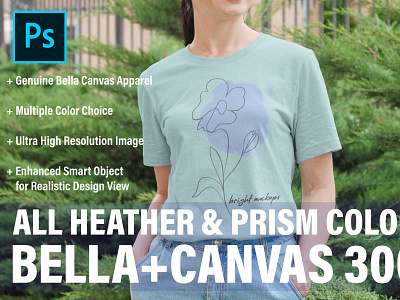 Bella Canvas 3001 T-shirt Mock Up bella canvas 3001 mockup psd mockup template woman tshirt mockup