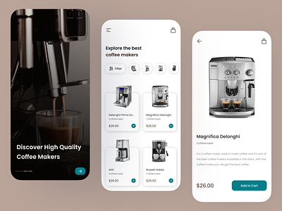 Coffee Maker App app coffee coffee machine coffee maker mobile app ui ui design user interface