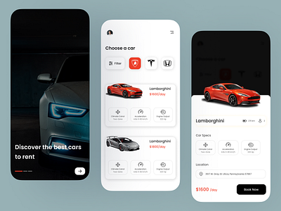 Car Rental App app app design car car rental ui ui design user interface