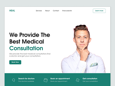 Medical Consultation Landing Page consultation design doctor health healthcare landing page medical minimal ui ui design user interface webdesign website