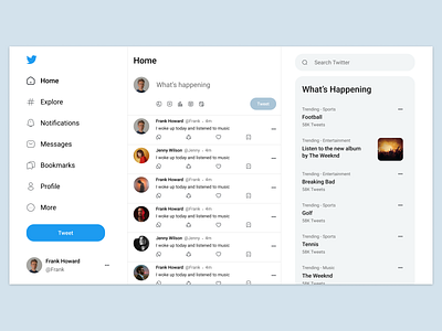 Twitter Redesign design layout minimal social media ui ui design user interface website