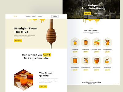 Honey Shop Landing Page design honey honey landing page honey shop honey website minimal ui ui design user interface website