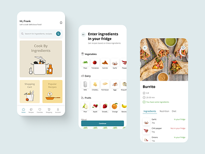 Fridge — Recipes App UX & UI Case Study app cooking cooking app design food food app minimal recipes ui ui design user interface