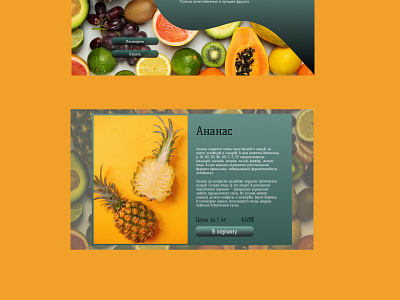 Card Product "Exotic fruits" concept design webdesign