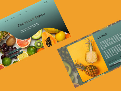 Concept + Card Product Exotic fruits concept design webdesign