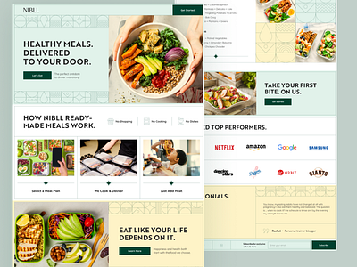 Nibll - Website for Catering Company branding catering design food delivery graphic design illustration landing meal planner website