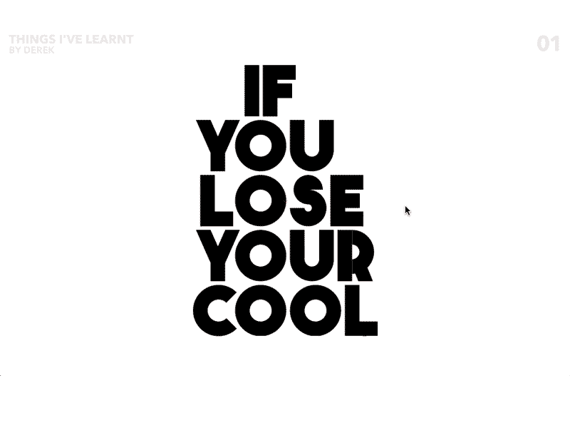 Things I've learnt - 01 (codepen) animation black css dark graphic quote svg